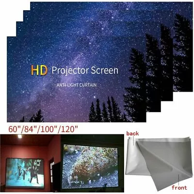 60-120'' Anti-light Curtains Projector Screen Projection 3D Home Cinema Theater • $14.52