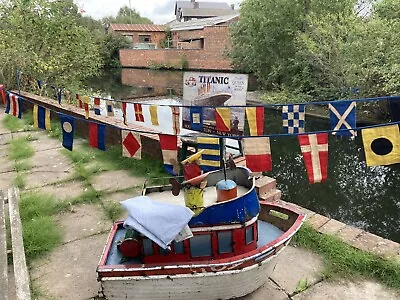 Authentic Wovenmagic Nautical Code Bunting 40 Flags - Sewn Cotton Banner • £74.95