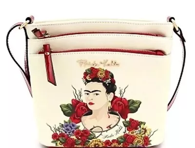 $47.88 • Buy Frida Kahlo Flower Bounty  Crossbody Messenger Bag Authentic Purse, Woman's Tote
