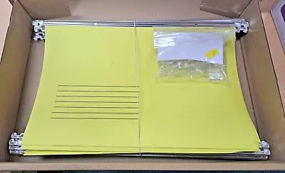 £12.99 • Buy 20 Yellow Foolscap F/c Hanging Suspension Files Inc Tabs Inserts Filing Cabinet