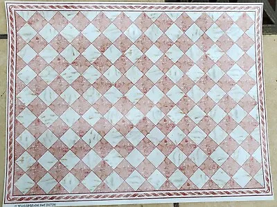 Dollhouse Miniature Marble Tile Floor Card Pink Rose With Border 1:12 Scale • $9.99