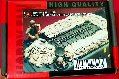 Hobby Fan 1/35 U.S. MARINE LVTP5 Crew & Sandbags 2 Resin Figures • $66.51