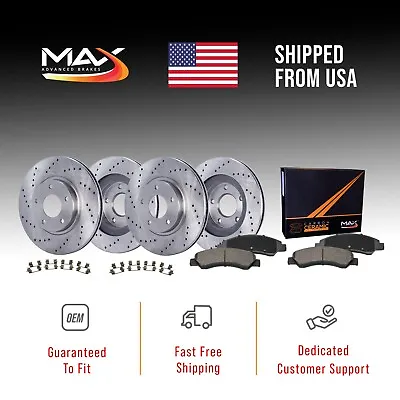 Front & Rear Drilled Brake Rotors + Pads For 2004-2011 2012 2013 Mazda 3 • $192.47