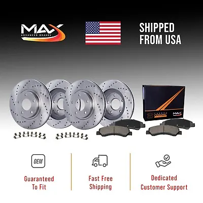 Front & Rear Drilled Brake Rotors + Pads For 2004-2013 Mazda 3 Sport 2.0L • $175.33