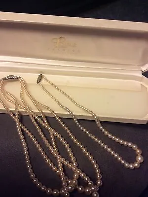 Vintage Fashion By Lotus Pearl Necklace With Diamanté Clasp X 2 • £20