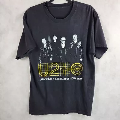 U2 Innocence + Experience Tour 2015 Black T Shirt Size L • £14.99