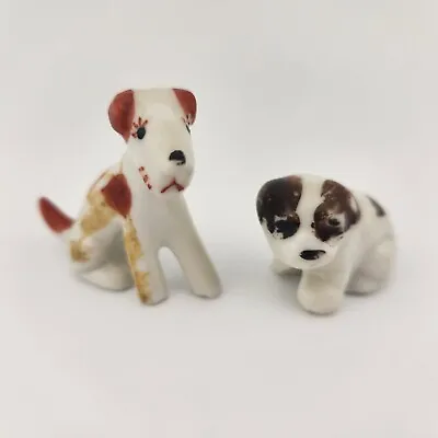Japanese Dog Figurines Vintage Porcelain Miniatures Made In Japan Lot Of 2 • $12