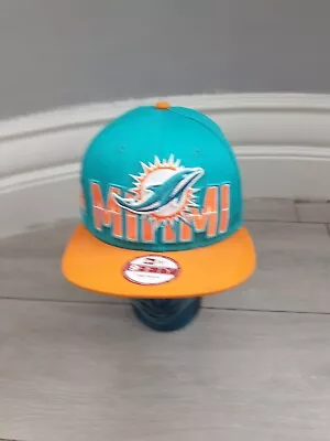 NFL New Era 9 Fifty - Turquoise Miami Dolphins Cap - Small/ Medium Snapback Hat • £22.99