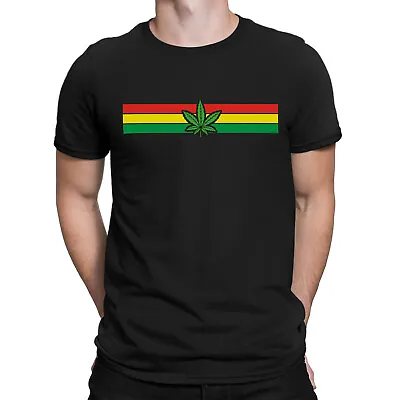 £10.45 • Buy Mens Cannabis T-Shirt Organic - Rasta Leaf - Marijuana Jamaica Flag Rastafarian