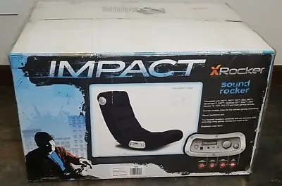 XRocker Impact Gaming Chair Sound Rocker Black Fold Away For Easy Storage  • $50