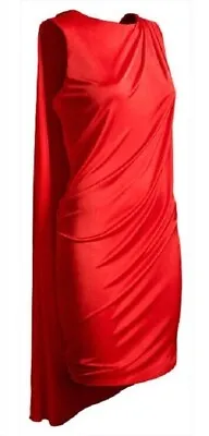 Versace H&m Rare Red Grecian Gold Stud Party Dress Uk 10 Eu 36 Us 6 Small Bnwt • $113.68