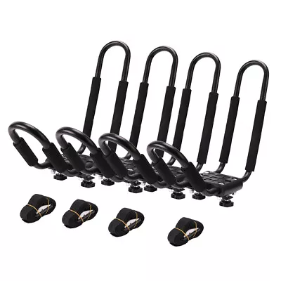 4x Roof Carrier Rack Of J-Style For Canoe SUP Kayaks Ski Surfboard Rooftop Mount • £39.97