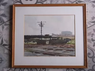 Watercolour Railway Sidings By Towpath Geenwich 1956 By J Chettle Born 1871 Na2 • £19.99