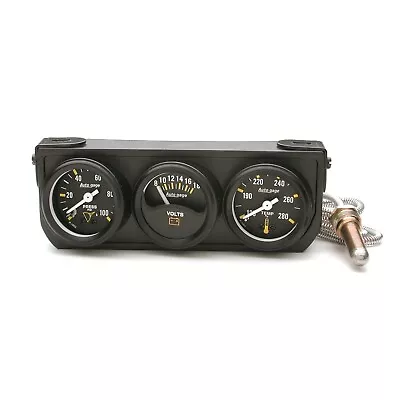 AutoMeter 2396 Autogage Mechanical Mini Oil/Volt/Water Black Console • $103.99