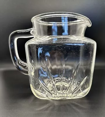 Vintage 1950’s Federal Clear Glass Juice Square Pitcher With Star On Bottom • $10