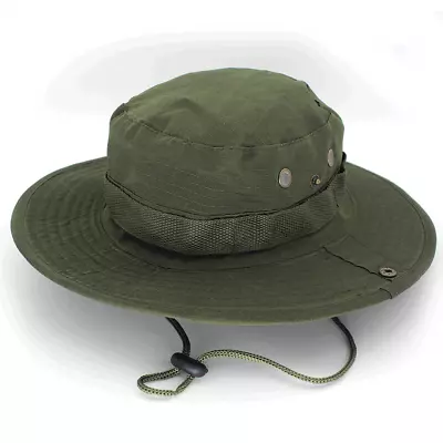 Boonie Bucket Hats Outdoor Fishing Hunting Wide Brim Mesh Camo Safari Sun Cap • $10.99