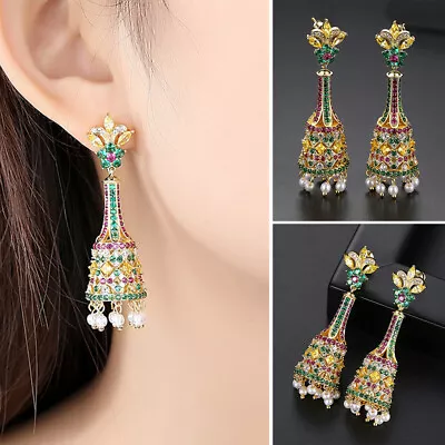 Indian Ethnic Jhumka Beads Drop Dangle Earrings Gypsy Bollywood Jewelry Earrings • $26.38