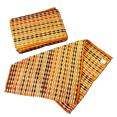 £8.99 • Buy 100% Cotton Jumbo Terry Tea Towels ORANGE Multicolour Large Super Absorbent Gift