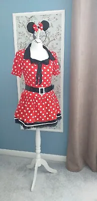 Minnie Mouse Dress Size 8-10 UK  Gloves  Belt And Ears  • £15