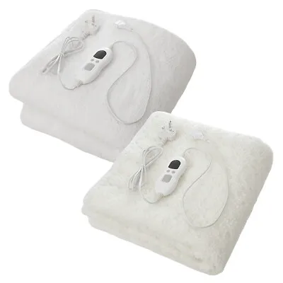 Plush Sherpa Fleece Under Blanket Electric Blanket Single Double King Heated Bed • £11.95