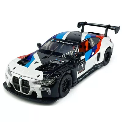 1:32 BMW M4 GT3 Model Car Diecast Toy Cars Toys For Boys Kids Gifts Black-White • £21.34