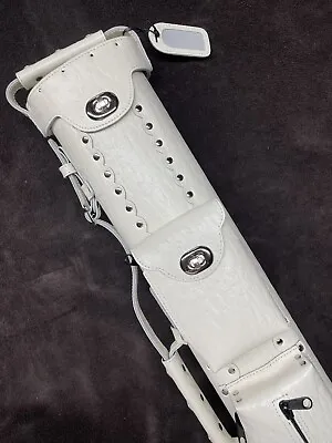 Vincitore Genuine Ostrich Embossed Leather 3 Butt 5 Shaft 3x5 All White • $258.88