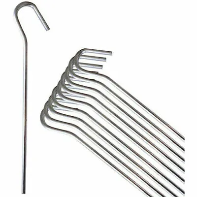 10x Metal Ground Pegs Heavy Duty Tent Hooks Pins Camping Tarpaulin Gazebo Stakes • £2.99