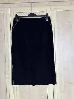 Marks And Spencer Women's Casual Black Midi Pencil Work Skirt Ladies Size UK 12 • £4.99