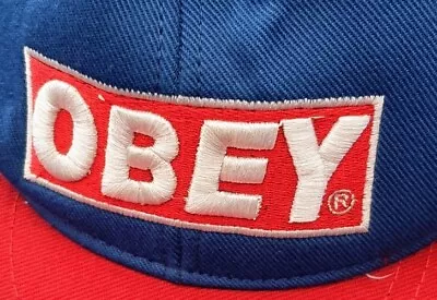  OBEY - Red & Royal Blue Hat/Cap - Adjustable - 59 Fifty  • $27.50