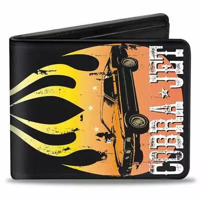 Buckle Down Mustang Flame Cobra Jet Black Yellow-Red Fade Vegan Leather Wallet • $16.49