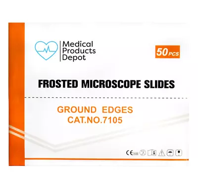 Pre-Cleaned Frosted Microscope Slides Ground Edges & Cover Slips - Box Of 50 • $9.98