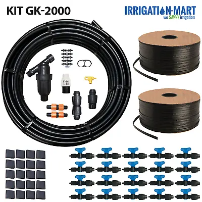 Garden Drip Irrigation Kit GK2000-RV 20 Row 2000ft Vegetable Hemp Water Tape • $285