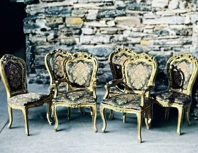 Louis Style Gold Gilt Wooden And Upholstered Armchairs. • £995