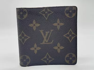 Louis Vuitton Mens Brown Monogram Leather Vintage Compact Bifold Wallet • $105.99