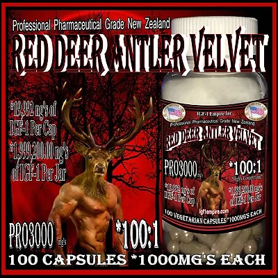 King Of Testosterone Boosters 100:1 Antler Velvet Strongest Muscle Growth Factor • $44.99