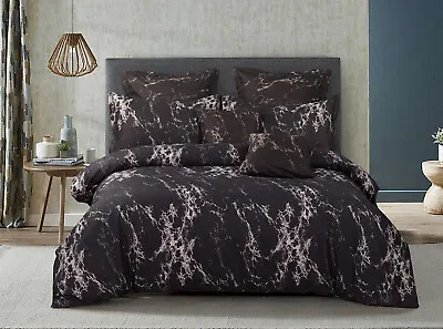 Marble Queen/King/SuperKing Size Bed Duvet/Doona/Quilt Cover Set New M403 • £43.56