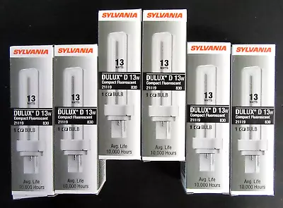 6-Pack - Sylvania DULUX D 13w Compact Fluorescent Light Bulb • $18.99