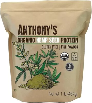 Anthony's Organic Hemp Seed Protein 1 Lb Cold Pressed Gluten Free Non GMO F • $12.95