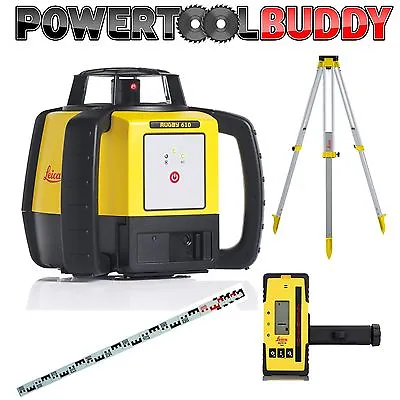 Leica Rugby 610 Laser NEW 120 Detector Level Lithium With Tripod & Staff • £849