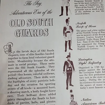 Four OLD SOUTH GUARDS Uniform Prints - 1954 By Southern Comfort Liqueur Corp  • £16.14