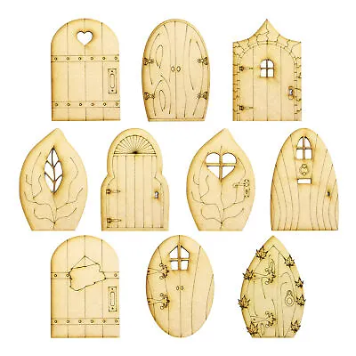 Pack Of 10 Fairy Doors - 10 Designs To Choose From - 3mm MDF Wood Laser Cut • £4.25