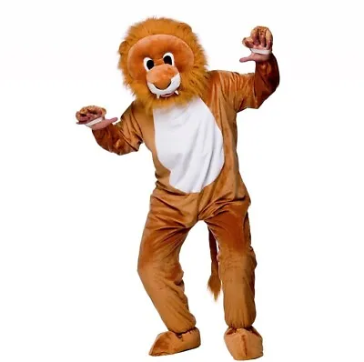 Adult Lion Mascot Costume Plush Mens Ladies Fancy Dress Outfit • £40