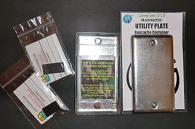 2 Magnetic Utility Electrical Plate Geocache Containers / Geocaching Cache • $14.99