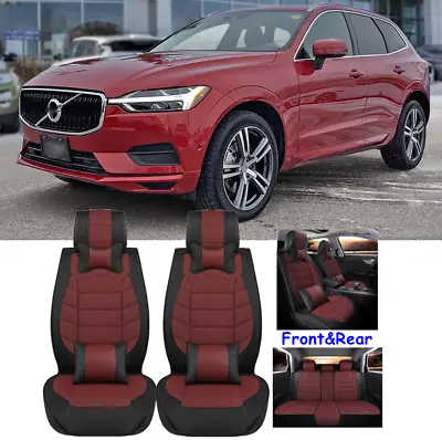 Car Seat Cover 5-Seater Front Rear Full Set PU Leather For Volvo XC60 XC40 XC90 • $149.12