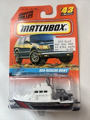 1999 Matchbox #43 Ocean Series SEA RESCUE BOAT White/Black Diecast New E2 • $11.96