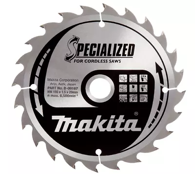 Makita B-09167 Specialised Blade For Cordless Saws 165 X 20mm CCC16524E • £29.94