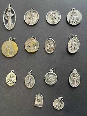 14 Catholic Medals Vintage Antique Charms  Pius Mary Jesus St. Anne + • $44.99