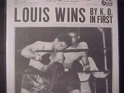 Vintage Newspaper Headlines ~ Boxing Fight Max Schmeling Ko Joe Louis Wins  1938 • $14.95