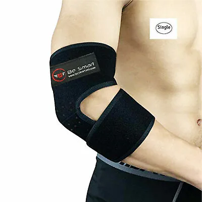 £4.49 • Buy Elbow Support Adjustable Compression Sleeves Brace Tennis Weight Lifting Gym
