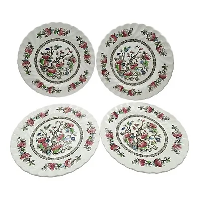 Myott Pottery 1930s Fluted Indian Tree Set Of  9 Inch 22 Cm Luncheon Plates X4 • £14.99